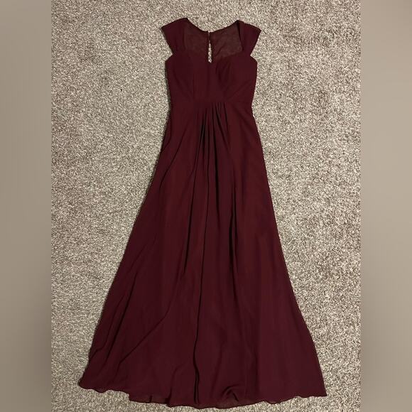 NWT BILL LEVKOFF Jessie Wine Chiffon Sweetheart Princess Bridesmaid Dress 2 - Picture 3 of 11